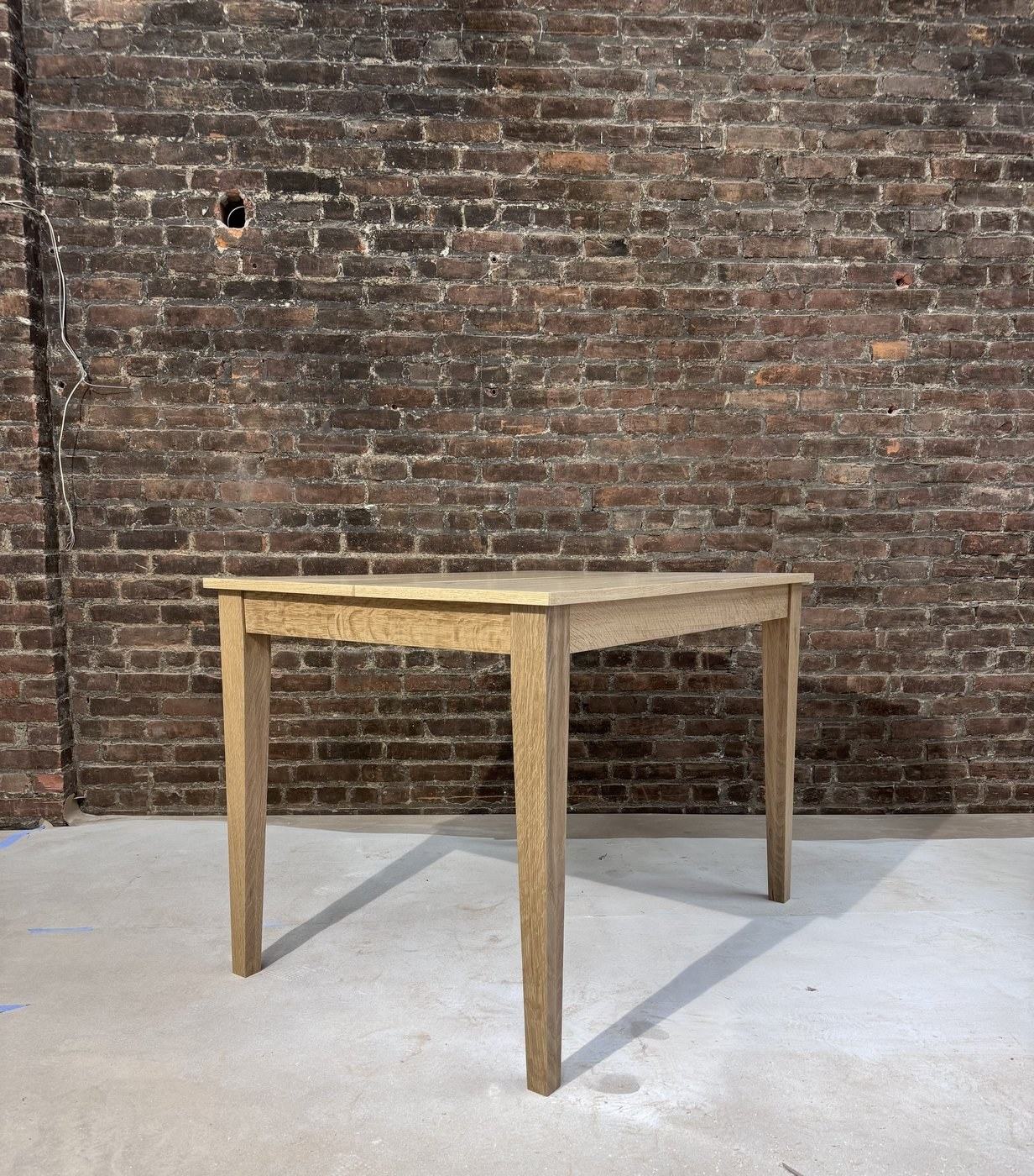 Counter-height oak table